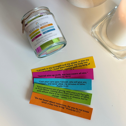 Colors of Faith: 96 days Bible Verses Color Coded Jar