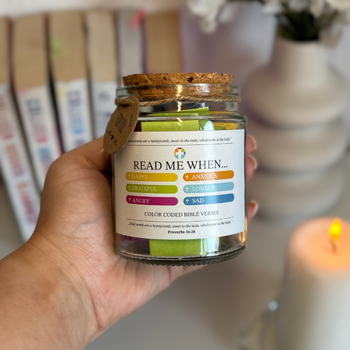 Colors of Faith: 96 days Bible Verses Color Coded Jar